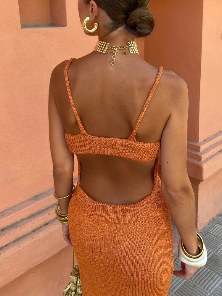 ROBE TRICOT DOS NU