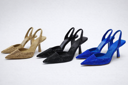 Sandales à Talons Hauts Cristal – Chaussures de Soirée Femme