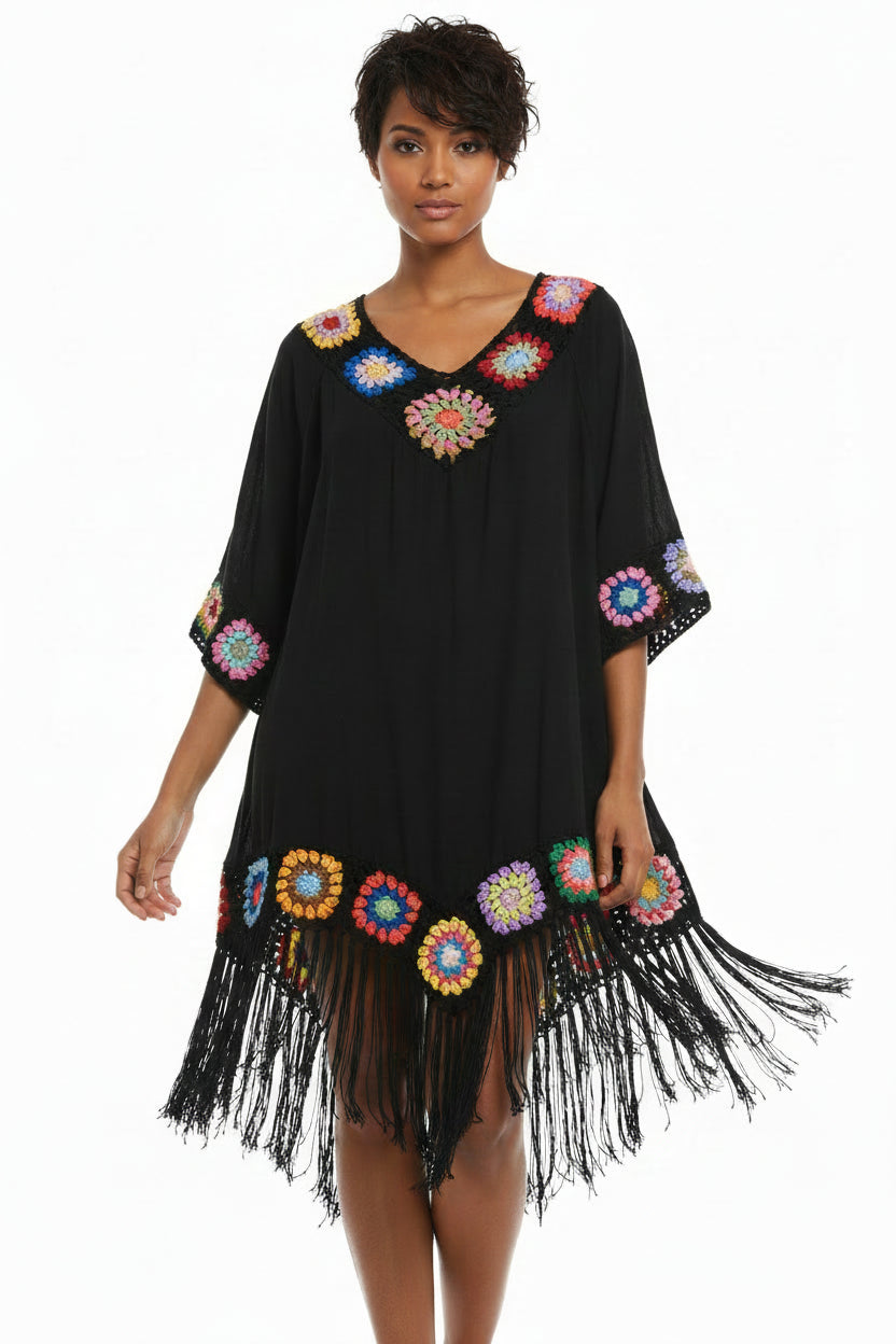 Bikini Crochet Franges - Maillot de Bain Tunique Plage Été Bohème