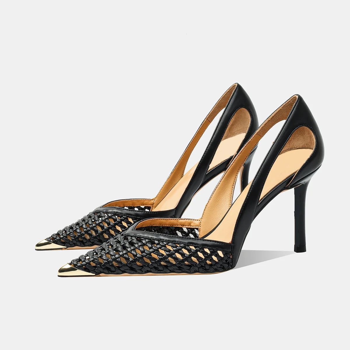 Escarpins Scintillants à Bout Pointu – Talons Moyens
