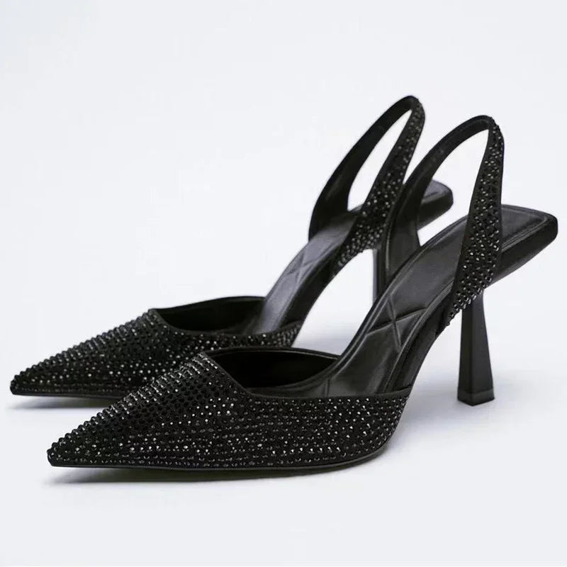 Sandales à Talons Hauts Cristal – Chaussures de Soirée Femme