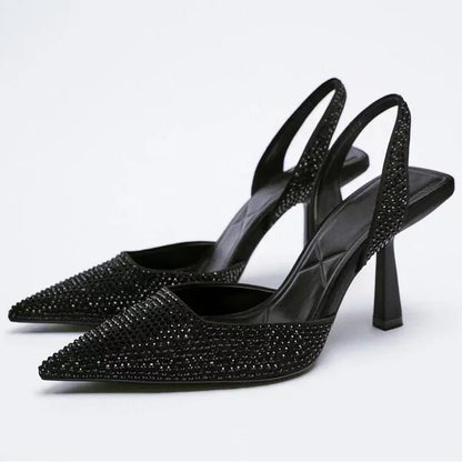 Sandales à Talons Hauts Cristal – Chaussures de Soirée Femme