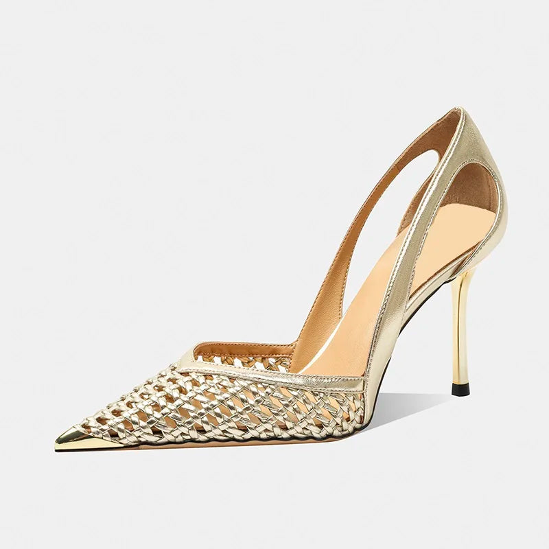 Escarpins Scintillants à Bout Pointu – Talons Moyens