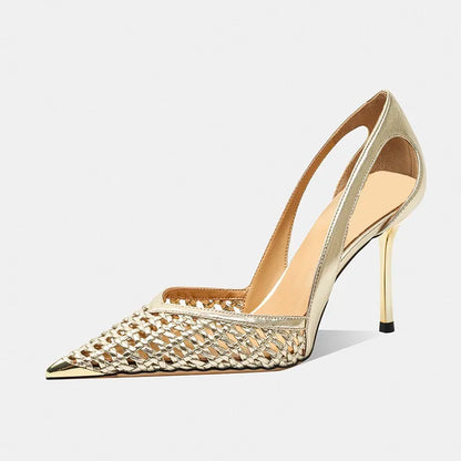 Escarpins Scintillants à Bout Pointu – Talons Moyens