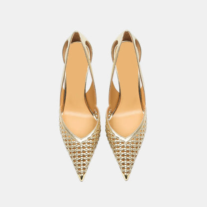 Escarpins Scintillants à Bout Pointu – Talons Moyens