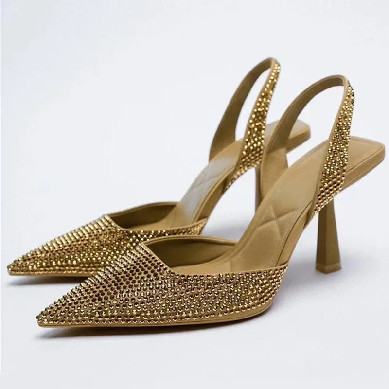 Sandales à Talons Hauts Cristal – Chaussures de Soirée Femme