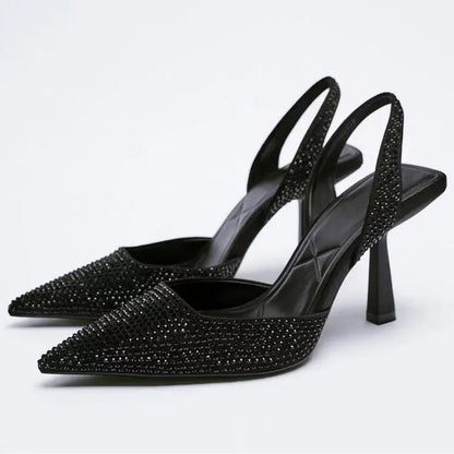 Sandales à Talons Hauts Cristal – Chaussures de Soirée Femme