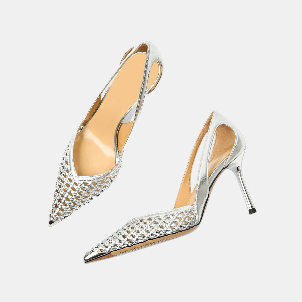 Escarpins Scintillants à Bout Pointu – Talons Moyens