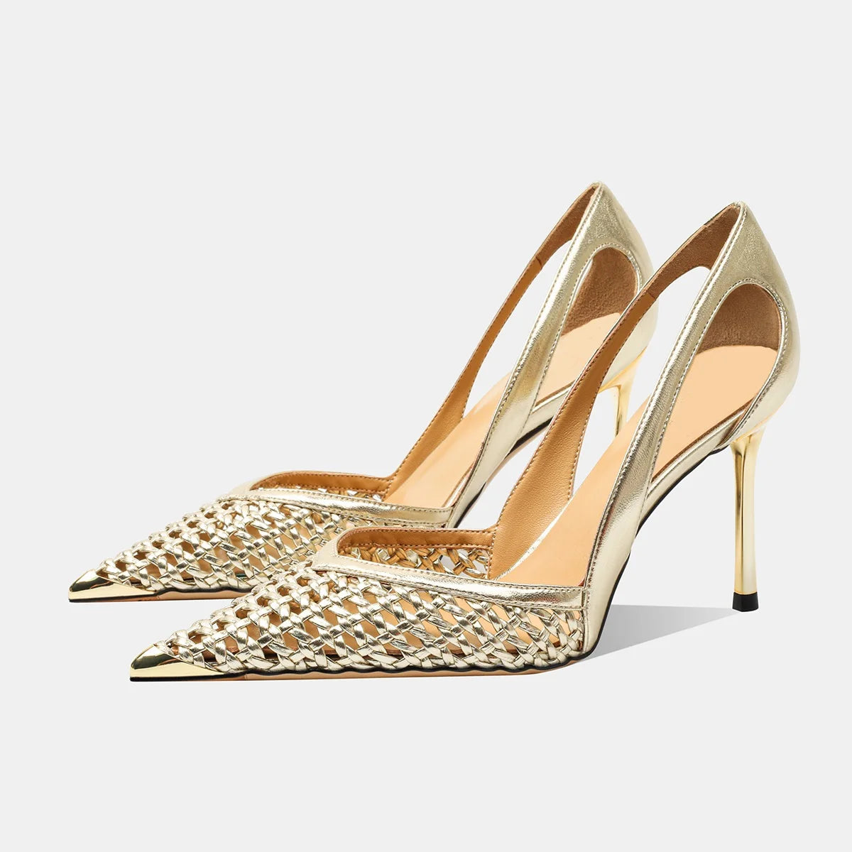 Escarpins Scintillants à Bout Pointu – Talons Moyens