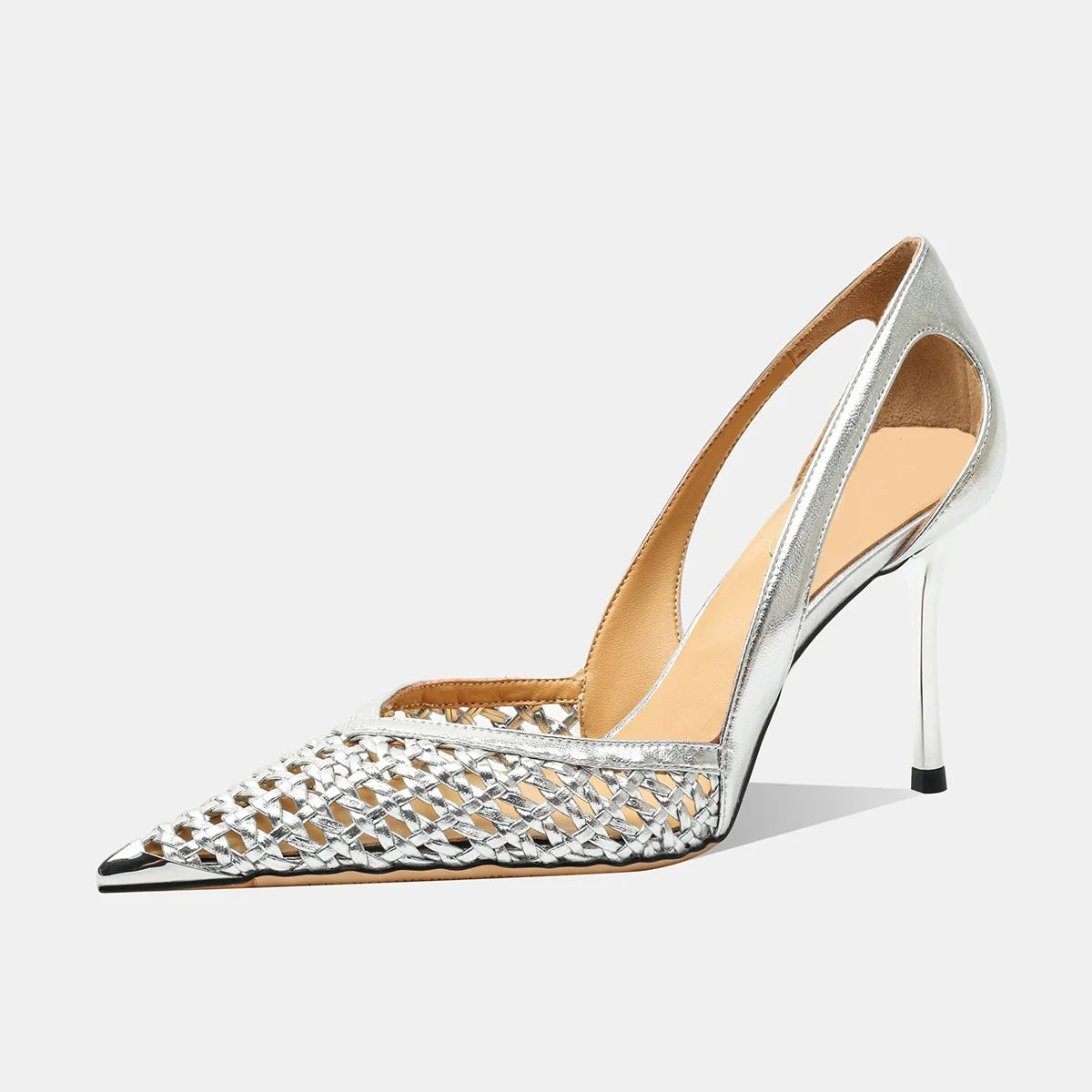Escarpins Scintillants à Bout Pointu – Talons Moyens